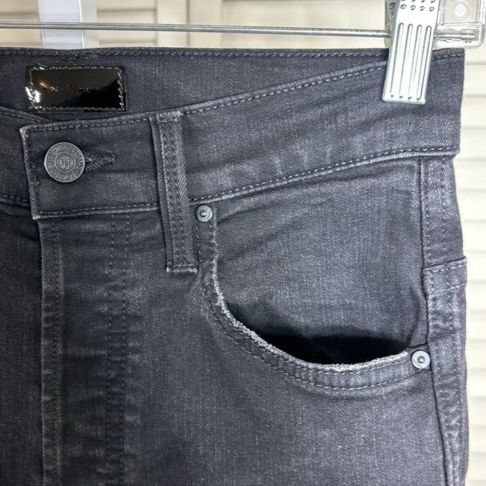 Mother Tippy Top Frisky Flood Not Guilty Black Denim Straight Jeans Size 25 - Picture 7 of 14